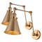 Jonathan Y Rover 7" Classic Industrial Metal Adjustable Arm LED Wall Sconce, Brass Gold, 2PK JYL7461A-SET2 - alternate 1