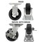 Hyw Products Heavy Duty Caster Set 5in Rubber on Cast Iron Wheels, 2 Rigid & 2 Swivel with Brake, 4PK 40-50R-A1-RC-2,40-50S-A1-RC-TB-2 - alternate 2