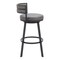 Homeroots 31" Gray and Black Fabric and Steel Low Back Bar Height Swivel Bar Chair 564998 - alternate 4