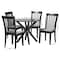 Baxton Studio Lore Modern Grey Fabric and Dark Brown Wood 5-Piece Dining Set 256-9398-10892-ZORO - alternate 4