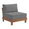 Alaterre Furniture Alaterre Barton Armless Outdoor Patio Chair with Gray Cushions Natural Furniture Design 80-OUTD-WD-AMLCH-G - alternate 1
