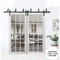 Sartodoors Sliding Closet 12 Lites Clear Glass Barn Bypass Doors, Felicia 3355 White Silk, Sturdy 6.6ft Rails FELICIA3355BBB-WS-72 - alternate 4