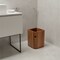 Homeroots Designer Genuine Teak Waste Basket 475863 - alternate 3