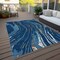 Homeroots 9' X 12' Navy Blue Gold And Copper Abstract Washable Indoor Outdoor Area Rug 600244 - alternate 4