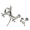 Kingston Brass Two-Handle Wall Mount Bridge Kitchen Faucet with Brass Sprayer, Polished Nickel KS2446AXBS - alternate 1