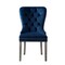 Homeroots Set of Two Tufted Navy Blue and Light Gray Upholstered Velvet Dining Side Chairs 543532 - alternate 5