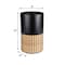 Happimess Asher Modern 4.13-Gallon 2-Tone Faux Wicker/Metal Cylinder Waste Basket, Black/Natural HPM1102C - alternate 4