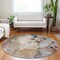 Homeroots 8' Terra Cotta Copper And Beige Round Floral Washable Indoor Outdoor Area Rug 588536 - alternate 4