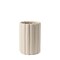 Homeroots 11" Beige Cylinder Ribbed Texture Ceramic Table Vase 608363 - alternate 1