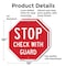 Signmission Stop Check with Guard, 10 inch X 10 inch, Aluminum Metal Signs, 2PK OC-A-2PACK-10-248 - alternate 3