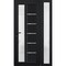 Vdomdoors Front Exterior Prehung FiberGlass Door Frosted Glass / Manux 8088 Matte Black / Sidelight Exterior MANUX8088EXD-BLK-W30+12 x H80-RH - alternate 3