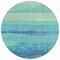 Homeroots 8' Turquoise Round Striped Washable Indoor Outdoor Area Rug 608153 - alternate 4