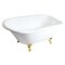 Kingston Brass 48" Cast Iron Classic Flat-Rim Roll Top Clawfoot Tub, 3-3/8" Wall Drillings, White/Polished Brass VCT3D483018NT2 - alternate 1