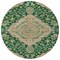 Homeroots 8' Emerald Beige And Brown Round Oriental Washable Indoor Outdoor Area Rug 605243 - alternate 5