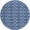 Homeroots 8' Navy Blue And Ivory Round Geometric Washable Indoor Outdoor Area Rug 599642 - alternate 5