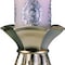 Homeroots Set of Two Silver Metallic Polyresin Ornate Tabletop Pillar Candle Holders With Candle, 2PK 468329 - alternate 2