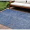 Homeroots 8' X 10' Navy Blue Gray And Ivory Abstract Washable Indoor Outdoor Area Rug 597031 - alternate 1