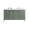 James Martin Vanities Chicago 60 in. Double Vanity, Smokey Celadon, w/ 3 CM Carrara Marble Top 503-V60D-SC-3CAR - alternate 1