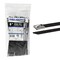 Kable Kontrol Cable Tie, 8 in L, 2 in Max Bundle Dia., Black, 304 Stainless Steel, 200 lb Strength, 100 PK SSCT-08-BLACK - alternate 1