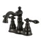 Kingston Brass Double-Handle 4" Centerset Bathroom Faucet with Brass Pop-Up, Matte Black FSC1600ACL - alternate 1