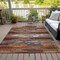 Homeroots 5' X 8' Copper Rust And Ivory Abstract Washable Indoor Outdoor Area Rug 612492 - alternate 8