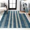 Jonathan Y Vichy Geometric Striped Non-Slip Machine-Washable Blue/Cream 5 ft. x 8 ft. Area Rug WSH122D-5 - alternate 1