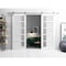 Sartodoors Sliding Double Barn Doors with Hardware White 84x96 (2* 42x96) Solid Core Modern Interior QUADRO4002DB-S-WS-84 x 96 (2* 42x96)-Frosted Glass - alternate 5