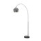 Homeroots 76" Chrome and Black Arched Floor Lamp With Silver Dome Shade 530717 - alternate 6
