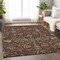 Homeroots 9' X 12' Chocolate Tan And Green Floral Washable Indoor Outdoor Area Rug 603411 - alternate 4
