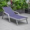 Leisuremod Marlin Patio Chaise Lounge Chair with Armrests in Grey Aluminum Frame, Navy Blue MLAGR-77NBU - alternate 6