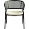 Leisuremod Ervilla Dining Armchair in Black Steel Frame with Black Wicker Back and Beige Seat ECBL-20BL-BG - alternate 5