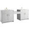 James Martin Vanities Bellshire 96" Dual Vanity Set with 24" Make-Up Counter, Bright White w/3 cm White Zeus Silestone Top 660-VMC96-BW-3WZ - alternate 5