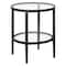 Homeroots 24" Black And Clear Glass And Steel Round End Table With Shelf 544167 - alternate 6