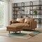 Homeroots 72" Brown Leather Sofa With Ottoman 641052 - alternate 5