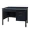 Regency Mesa Steel Single Pedestal Teacher's Office Desk, Center Drawer 48in x 30in, Grey Top, Black Base 66348SPCDGYBK - alternate 1