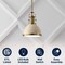 Jonathan Y Homer 10" 1-Light Modern Industrial Metal LED Dome Pendant, Almond/Brass Gold JYL9535F - alternate 4