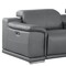 Homeroots 175" Dark Gray Top Grain Leather Reclining USB Sofa And Storage 643718 - alternate 4