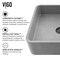 Vigo Navona Gothic Gray Concreto Stone 15 in. L x 15 in. W x 5 in. H Square Vessel Bathroom Sink VG04057 - alternate 5