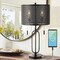 Jonathan Y Hank 27" 2-Light Industrial Farmhouse Iron LED Table Lamp with USB Charging Port, Oil Rubbed Bronze JYL1111A - alternate 5