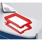 Acrimet Facility 2 Tier Letter Tray Front Load Letter Size Desktop File Organizer Plastic Clear Red 263.7 - alternate 4