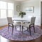 Homeroots 8' Lavender Ivory And Blue Round Geometric Washable Indoor Outdoor Area Rug 612198 - alternate 4