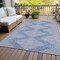 Homeroots 8' X 10' Denim Blue And Ivory Geometric Washable Indoor Outdoor Area Rug 598553 - alternate 6