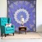 Homeroots 92" X 84" Purple Black And White Mandala Cotton Hanging Tapestry 397418 - alternate 3