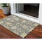 Homeroots 3' X 5' Gray Ivory And Green Floral Washable Indoor Outdoor Area Rug 605205 - alternate 1