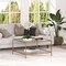 Homeroots 32" Gold Glass And Steel Square Coffee Table With Shelf 520951 - alternate 6