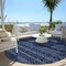 Homeroots 8' Navy Blue And Black Round Southwestern Washable Indoor Outdoor Area Rug 587550 - alternate 3