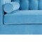 Homeroots 83" Sky Blue Velvet Wood Sofa With Toss Pillows 543952 - alternate 6