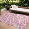 Homeroots 9' X 12' Pink and Ivory Abstract Washable Non Skid Indoor Outdoor Area Rug 559305 - alternate 1