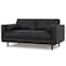 Homeroots 72" Black Leather Sofa With Brown Legs 640974 - alternate 3