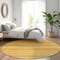Homeroots 8' Wheat And Gold Round Striped Washable Indoor Outdoor Area Rug 610626 - alternate 7